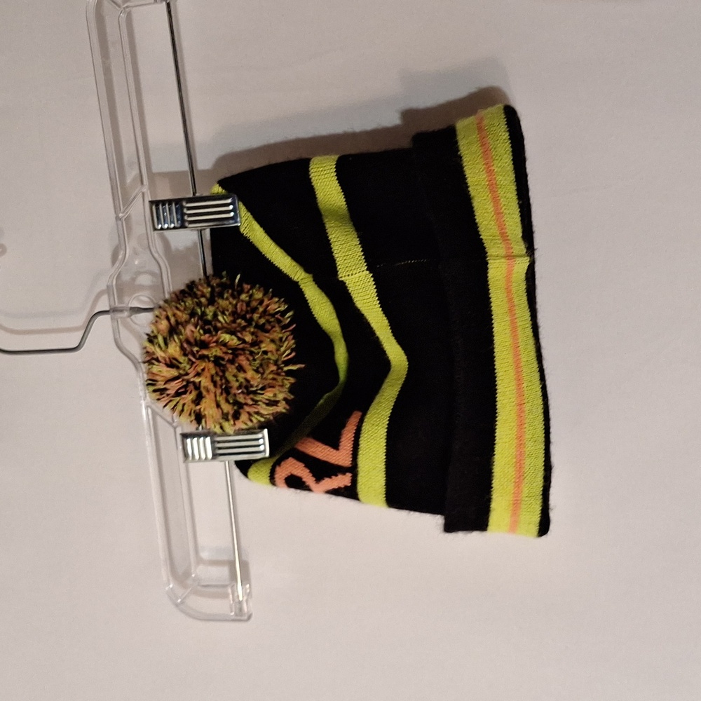 Bula Hat Black Yellow Kids Pom Pom